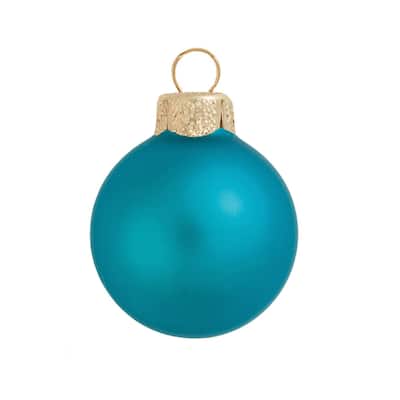 Matte Finish Glass Christmas Ball Ornaments 4.75" (120Mm) Blue 4Ct