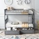 preview thumbnail 1 of 11, Convertible Twin over Twin Wood Loft Kids Bed with Drawers,Guardrail Grey