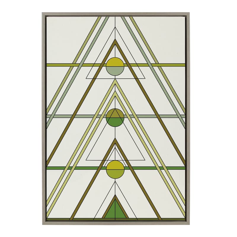 Kate and Laurel Sylvie Mid Century Modern Retro Tree Framed Canvas by The Creative Bunch Studio