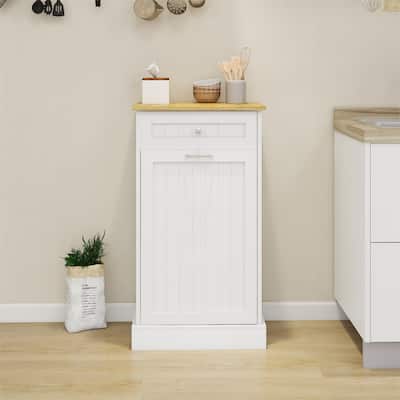 One Drawers and One-Compartment Tilt-Out Kitchen Trash Cabinet