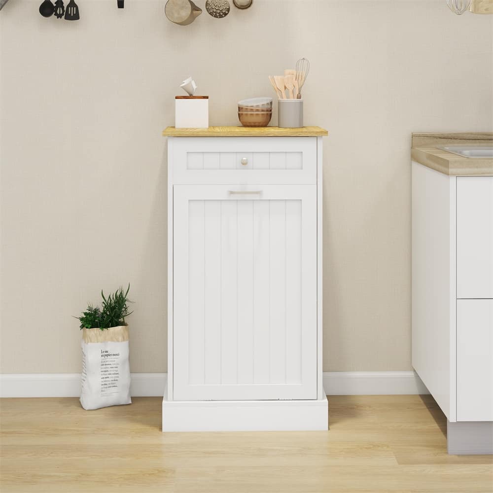 One Drawers and One-Compartment Tilt-Out Kitchen Trash Cabinet