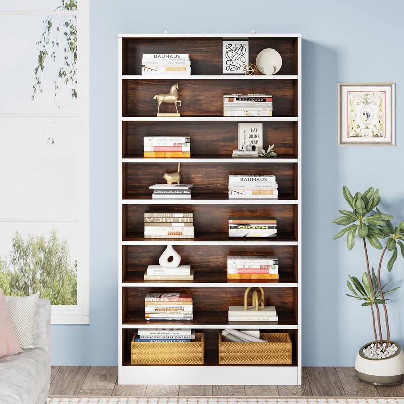 Large Bookcase, Open Display Shelf, Storage Cabinet Organizer Bookshelf for Living Room, Home Office, Library, Bedroom