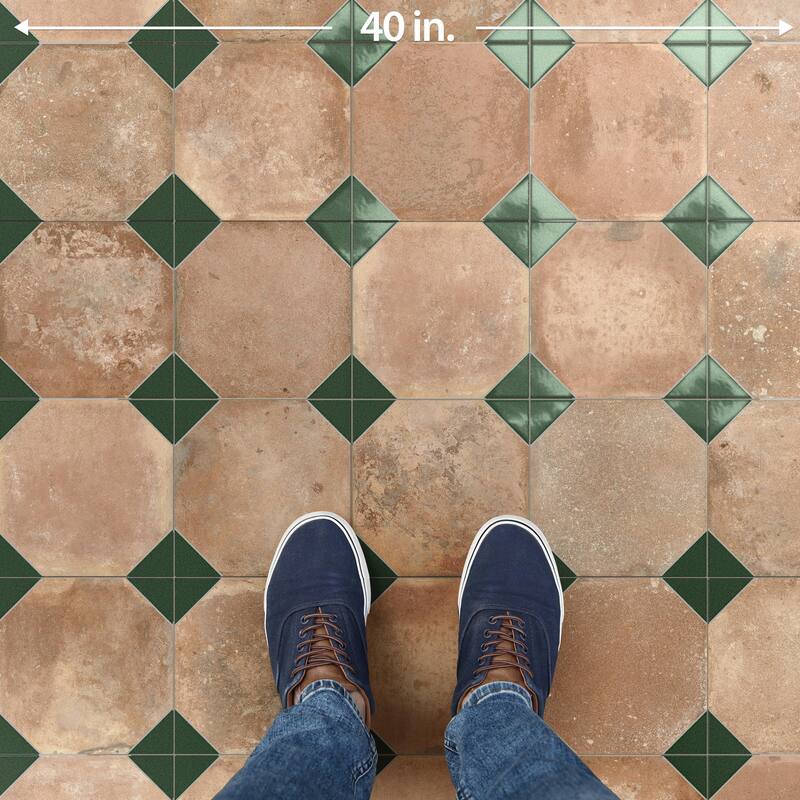 Merola Tile Kings Nonna with Spruce Corner 17-7/8" x 17-7/8" Porcelain Floor and Wall Tile