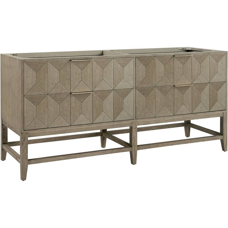 James Martin Vanities D100-V72-M Emmeline 72" Free Standing Double - Pebble Oak - Oak Finish