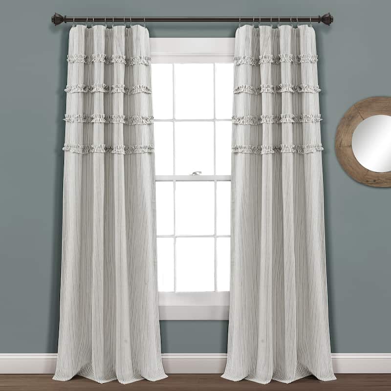 Lush Decor Vintage Stripe Yarn Dyed Cotton Window Curtain Panel Pair