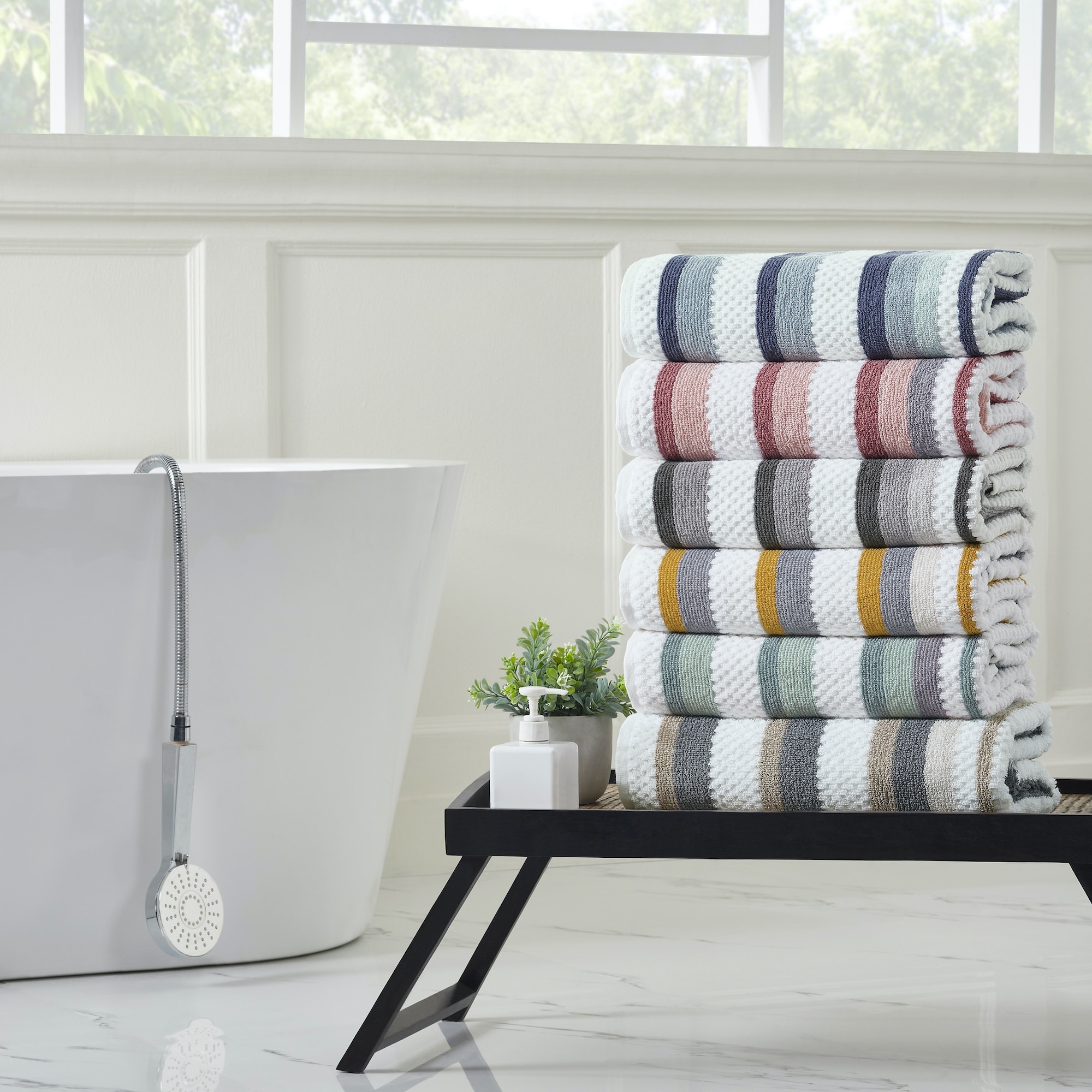 Modern Threads Pax 6-Piece Yarn Dyed 100-Percent Cotton Towel Set - On Sale  - Bed Bath & Beyond - 36721357