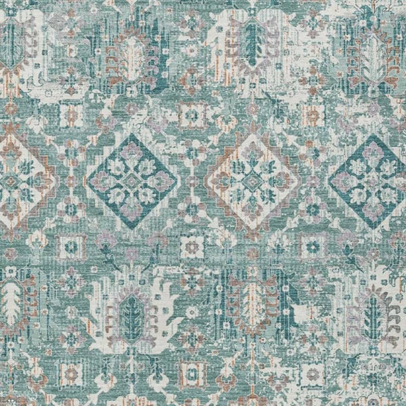 HomeRoots Floral Medallion Traditional Rectangle Outdoor Rug