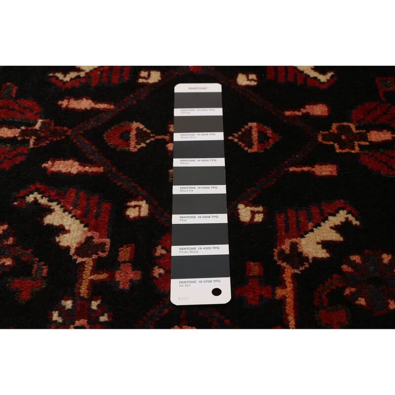 ECARPETGALLERY Hand-knotted Andelz Black, Red Wool Rug - 3'4 x 13'8