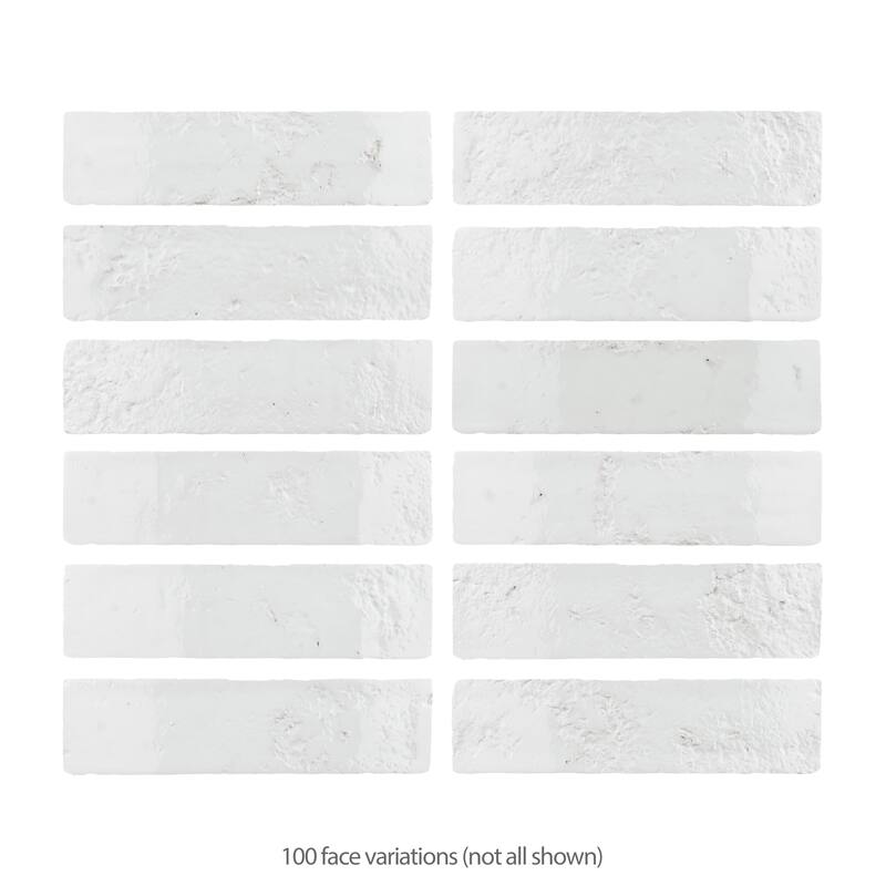 Merola Tile Arches Brick White 2-1/2" x 9-7/8" Ceramic Wall Tile