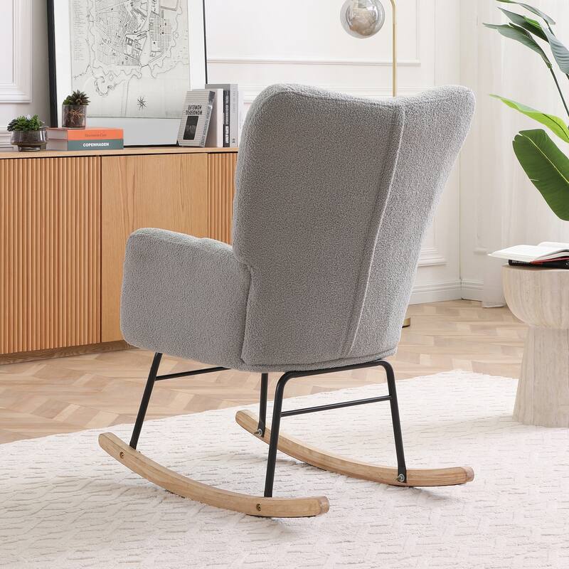 Rocking Chair with Padded Seat & High Back