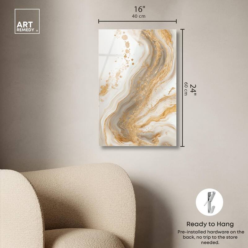 Gold Vein Acrylic by Art Remedy, Ready to Hang