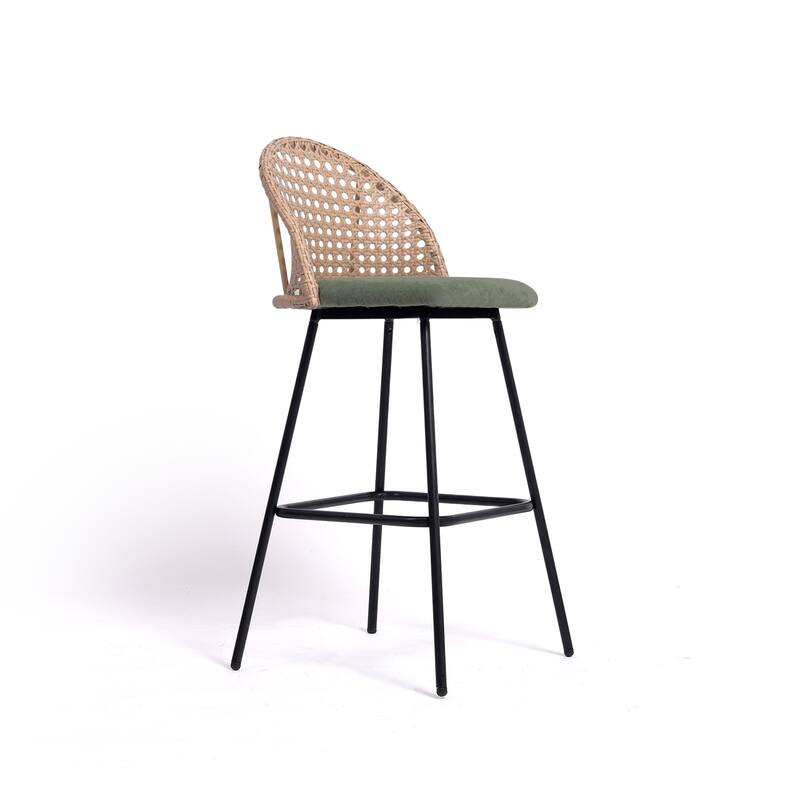 29.52"H Upholstered Bar Stools/ Counter Stools with Metal Leg Set of 4 - Set of 4