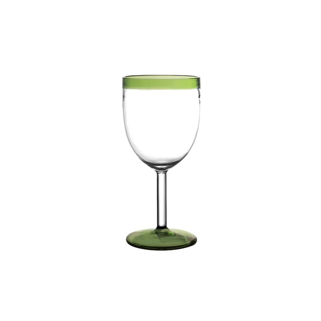 Tarifa Wine Glass Green 10 fl oz Borosilicate Glass