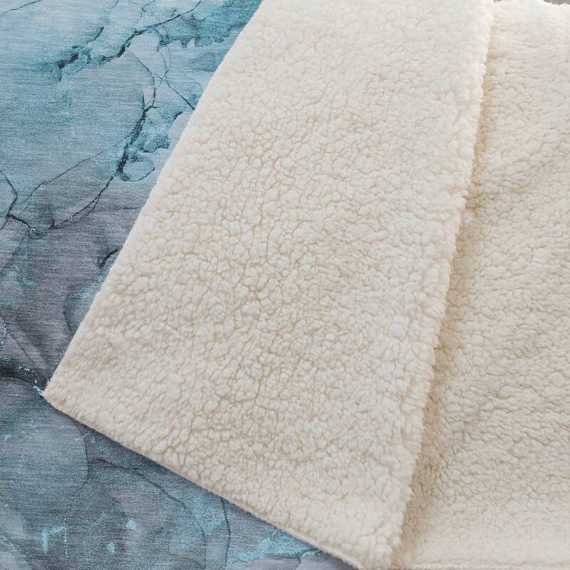Premium Machine Washable Abstract Contemporary Sherpa Throw Blanket