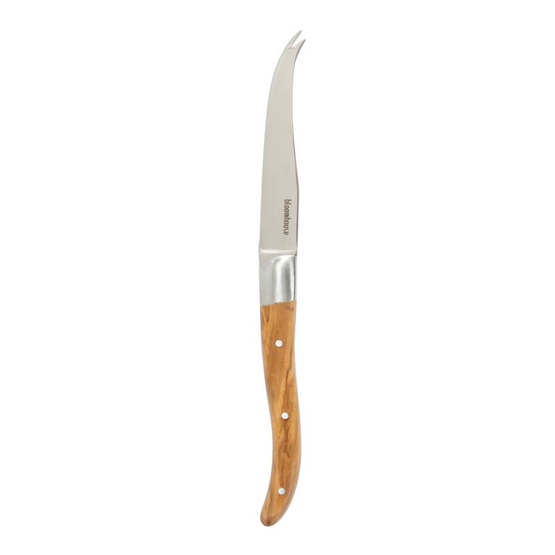 Bloomhouse 2-Piece German Steel Cheese Knife Set with Olive Wood Handles - Cheese Knives for Charcuterie & Entertaining