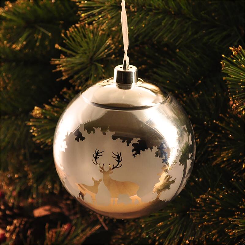 Antique Bronze Mercury Glass Ball Ornament Hanging Christmas Ornaments