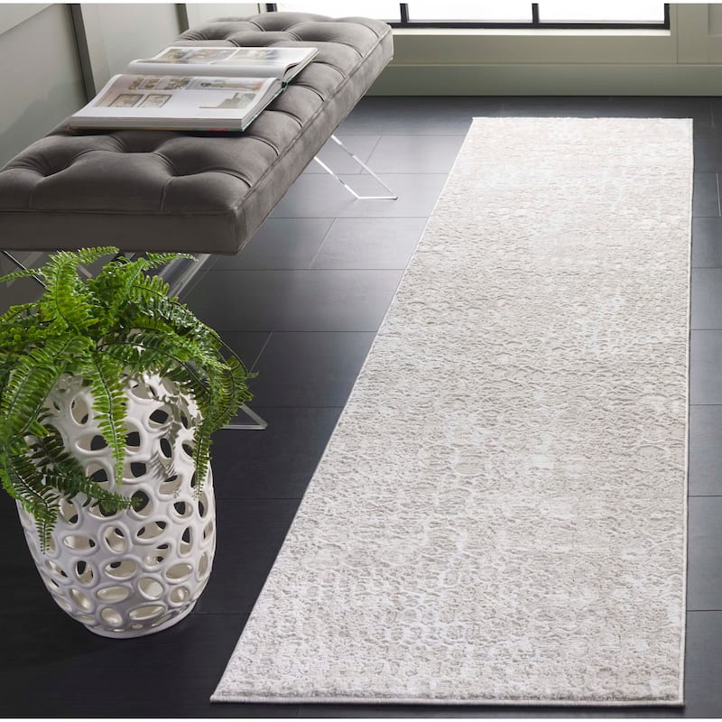 SAFAVIEH Carter Veronique Modern & Contemporary Rug - 2' x 6' Runner - Ivory/Taupe