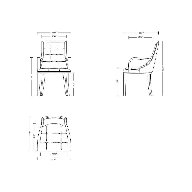 Fifth Avenue Traditional Faux Leather Dining Armchair