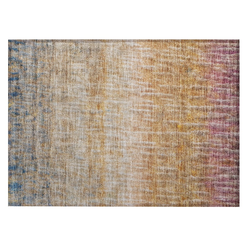 Machine Washable Indoor/ Outdoor Contemporary Ombre Chantille Rug