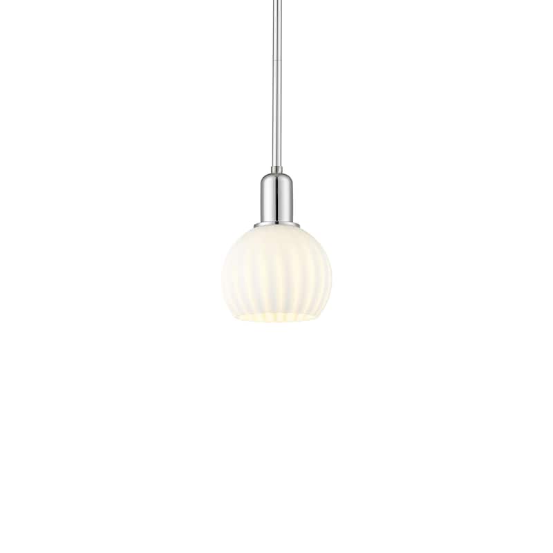 Innovations Lighting 716-1S-9-6 White Venetian Pendant White Venetian - Polished Chrome / White Venetian