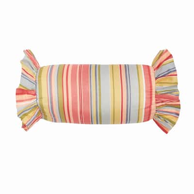 Cottage Stripes Neckroll Throw Pillow for Sofa Couch or Bed