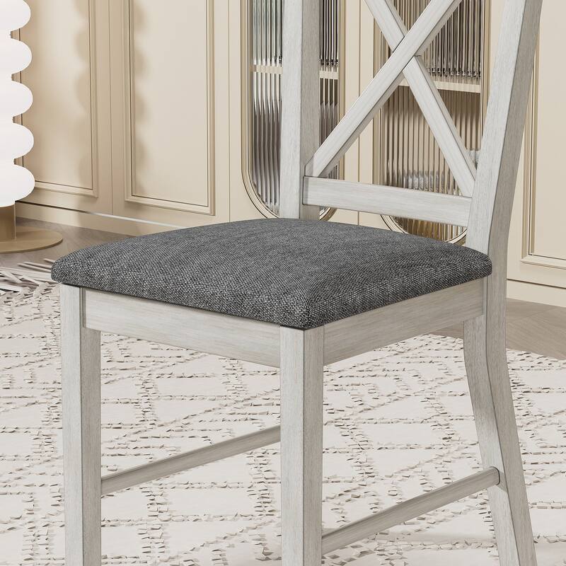 Modern Dining Linen Fabric Upholstered Solid Wood Dining Chairs