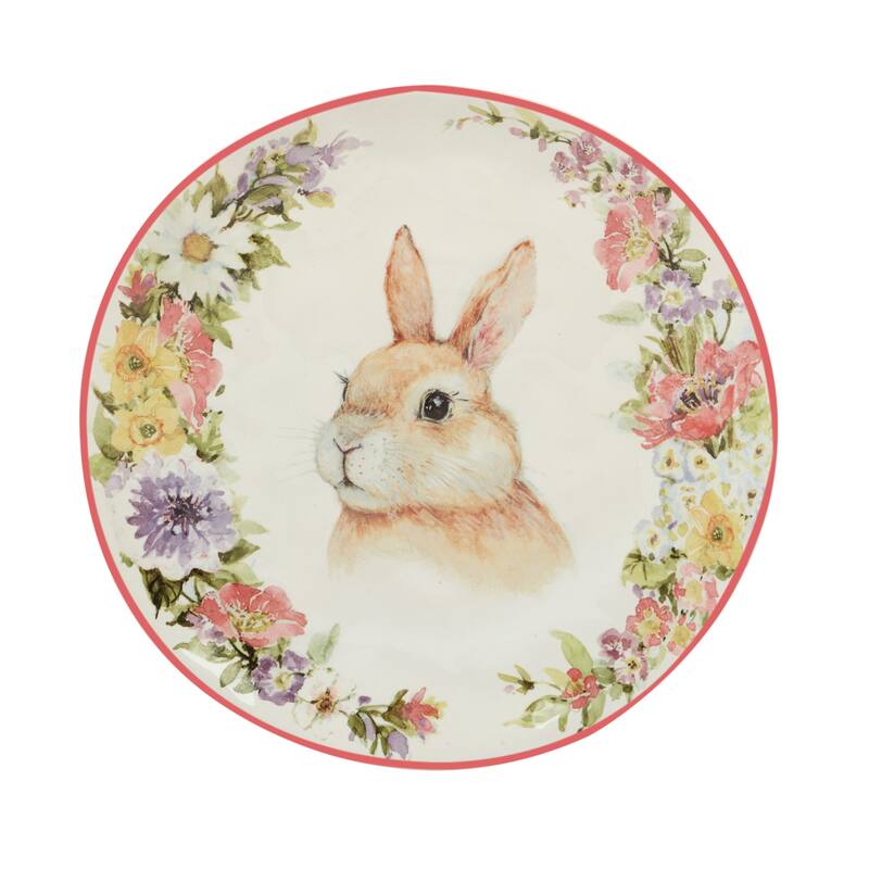 Certified International Easter Garden 8.5" Dessert/Salad Plate, Set of 4 Assorted Designs - 8.5" x 8.5" x 0.75"
