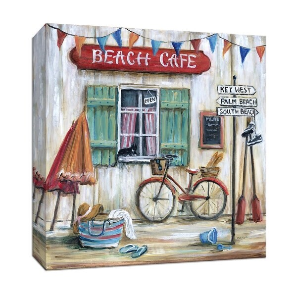 PTM Images 9-147006 PTM Canvas Collection 12" x 12" - "Beach Cafe" Giclee Cafes & Restaurants Art Print on Canvas