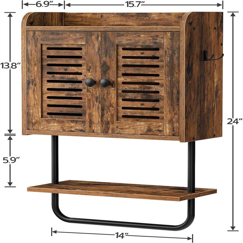 Over The Toilet Storage - 6.9"D x 15.7"W x 24"H
