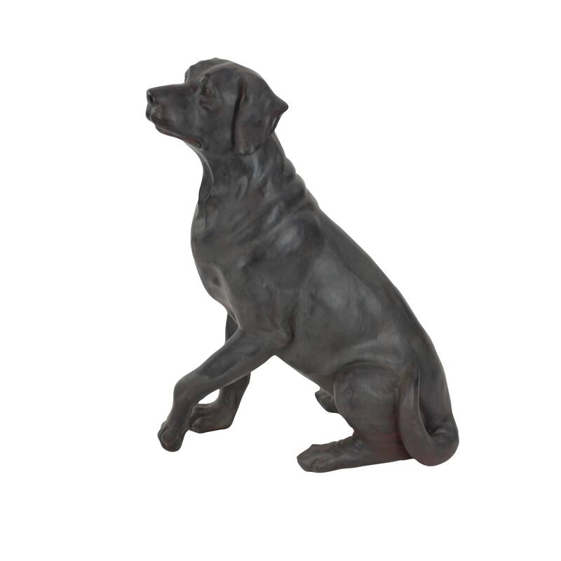 Brown Polystone Dog Decorative Sculpture