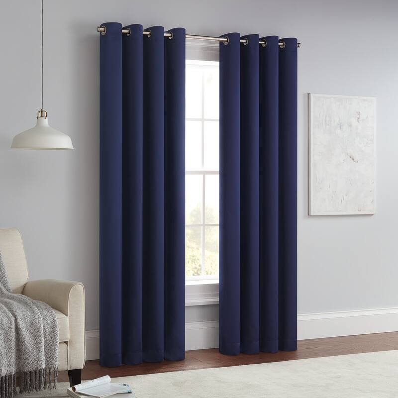 Eclipse Solid Thermapanel Grommet Energy Saving Room Darkening Curtain Panel