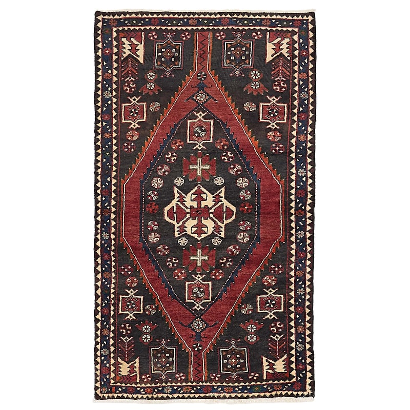 ECARPETGALLERY Hand-knotted Anadol Dark Red Wool Rug - 3'3 x 5'11