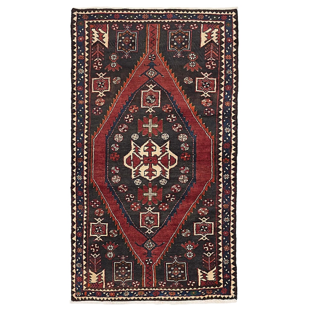 ECARPETGALLERY Hand-knotted Anadol Dark Red Wool Rug - 3'3 x 5'11