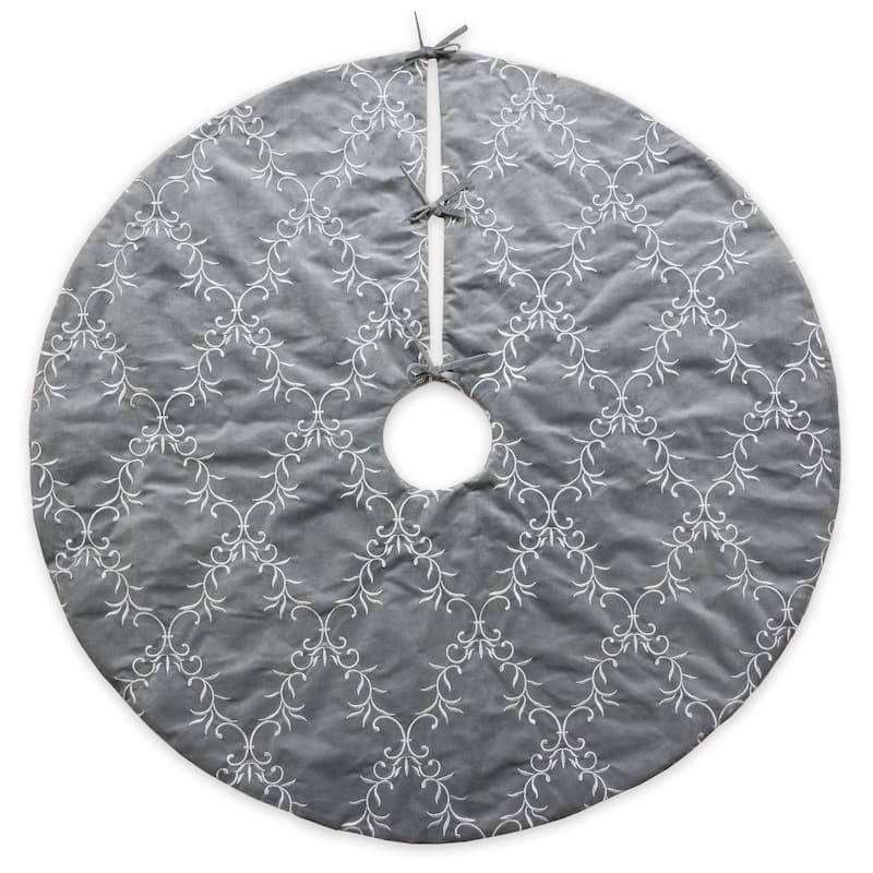 Homey Cozy Velvet Embroidered Christmas Tree Skirt