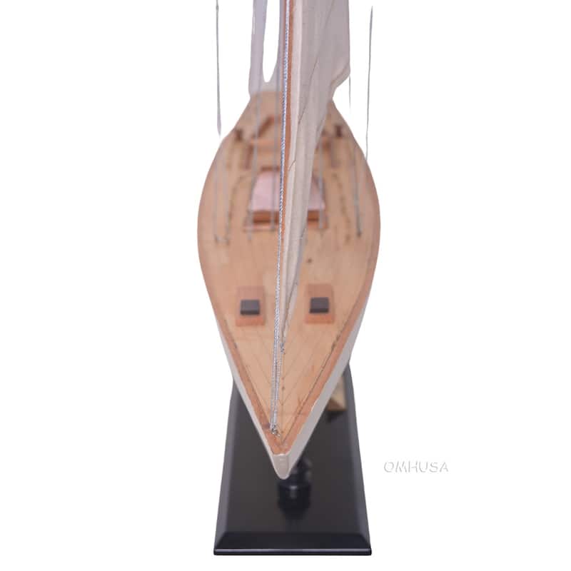 Columbia Painted Large Sailboat Schooner Yacht Model 24 Inches Long