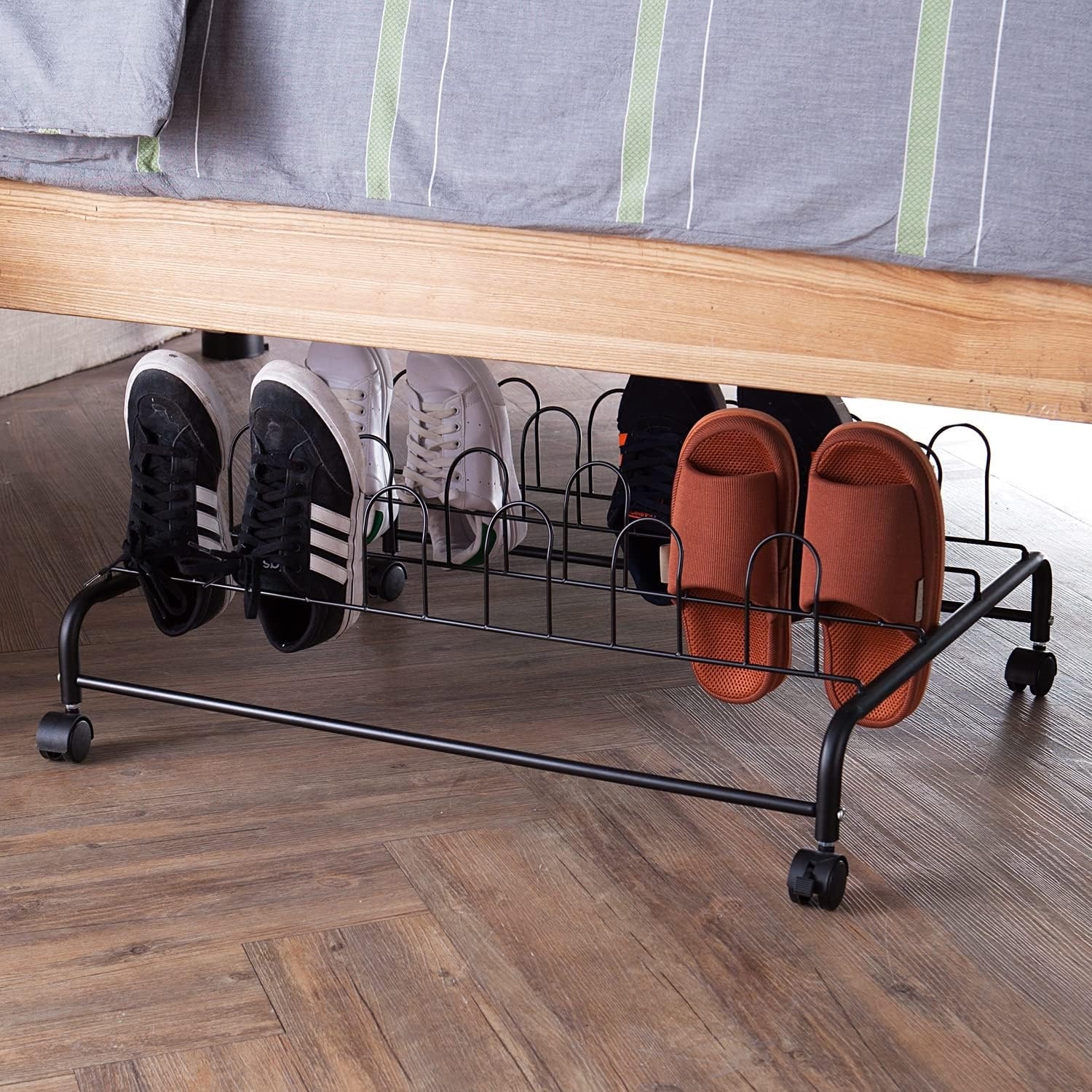 Suprima® Rolling Underbed Shoe Holder with Wheels by DormCo