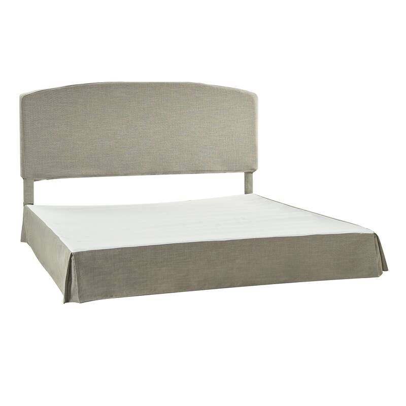 Knut Traditional 2 Piece Bedroom Upholstered Platform Bed with Washable Slipcover Set-QB by HULALA HOME