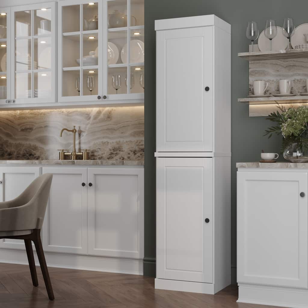 Palace Imports 100% Solid Wood Pantry Cabinet, Adjustable Shelves, 16.5" Wide, 71.5" Tall