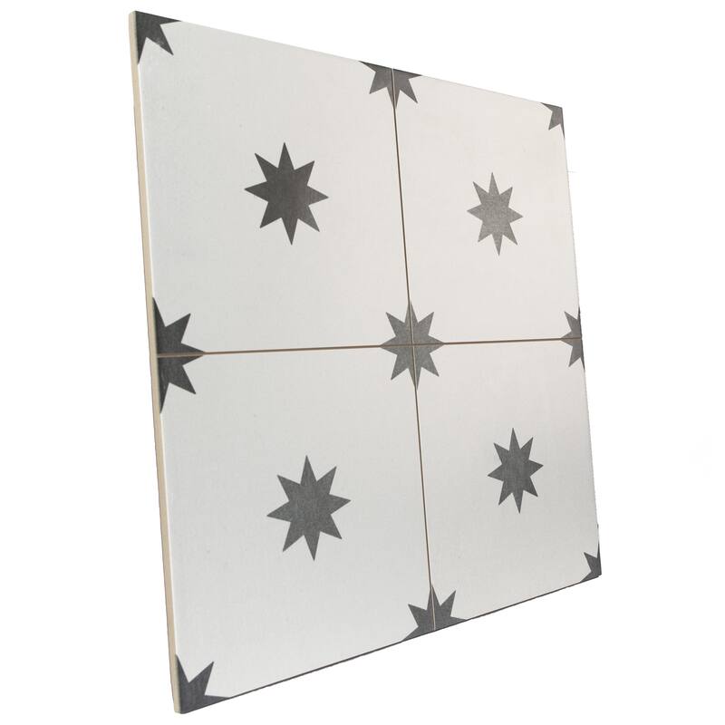 Merola Tile Starlight White 17-3/8" x 17-3/8" Porcelain Floor and Wall Tile