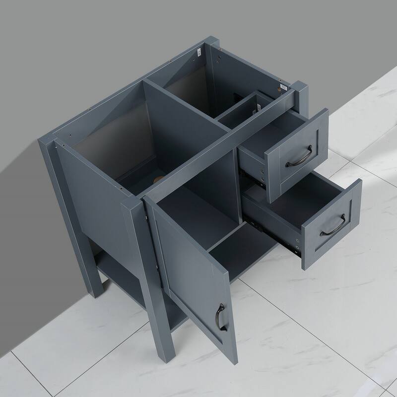 30in Gray Bathroom Vanity w/ Mirror and Top Only
