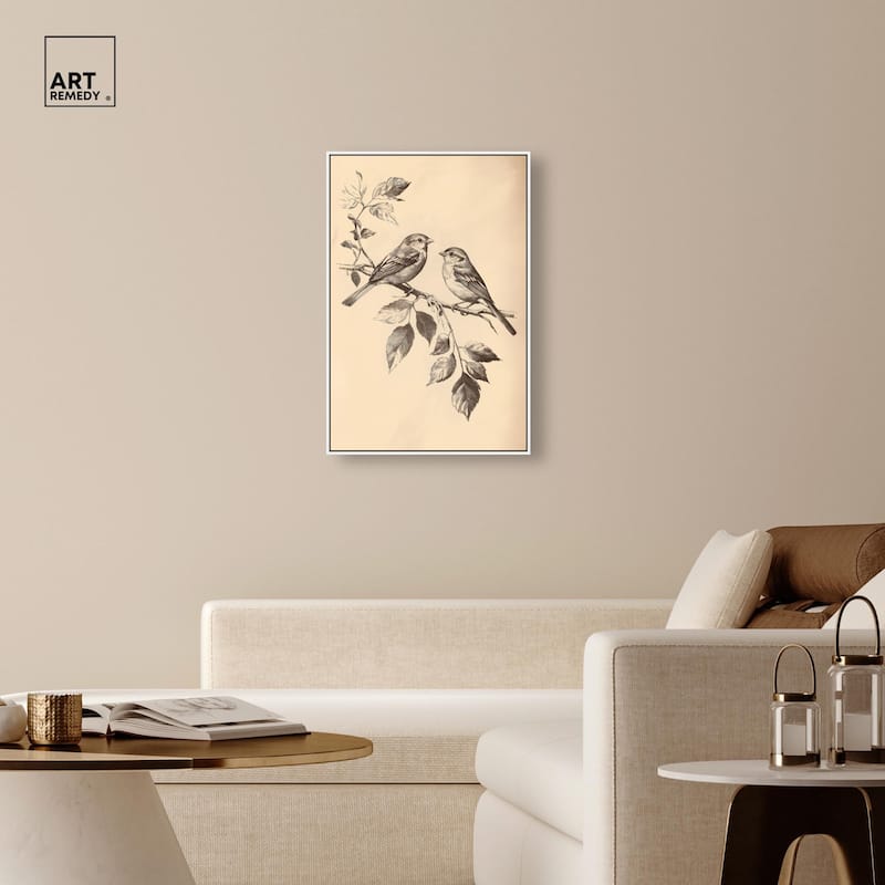 Pair of Finches II Canvas by Art Remedy