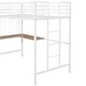 preview thumbnail 6 of 11, Minimalist Design Twin Size Metal Loft Bed with Grid,Metal Horizontal Slatted Headboard And Footboard,Spacious Work-Desk