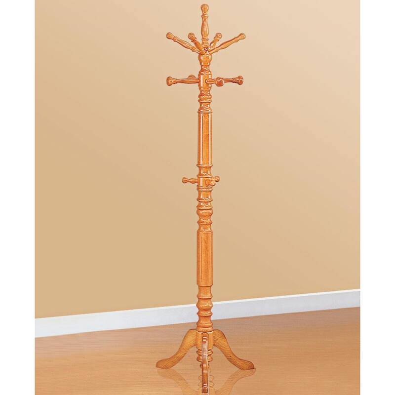 Traditional Charming Design Honey Finish Hall Tree Coat Rack