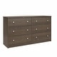preview thumbnail 8 of 26, Ameriwood Home Ellery 6 Drawer Wide Dresser Medium Oak