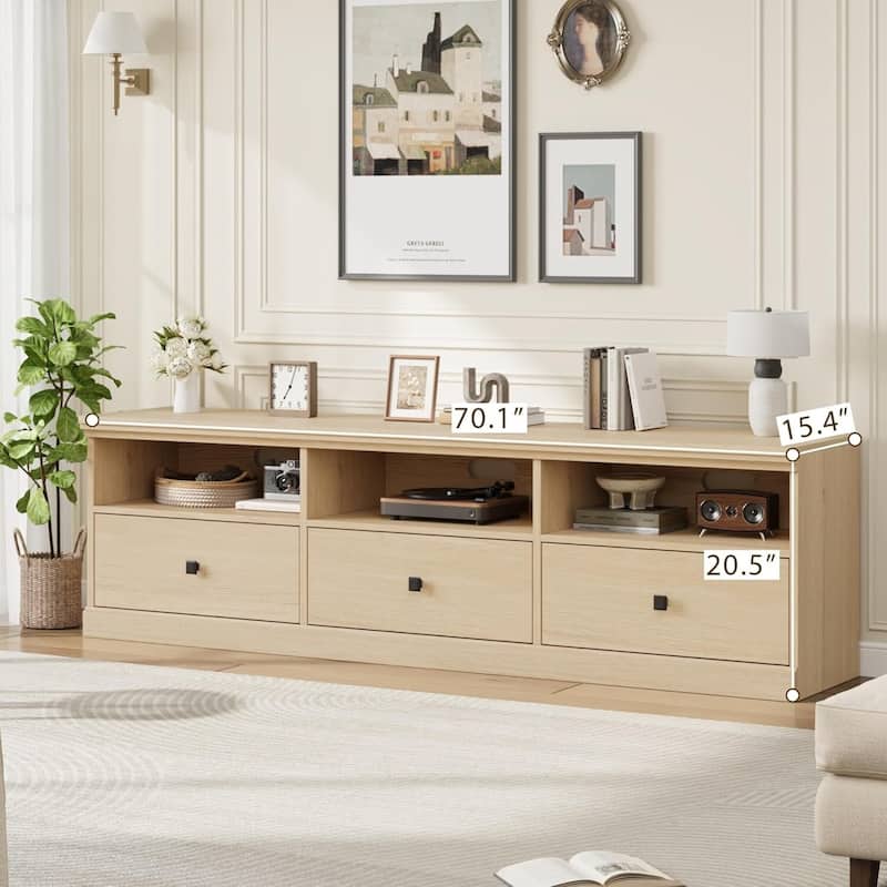 Modern TV Console Table, TV Stand with Storage Drawer - N/A