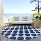 preview thumbnail 62 of 118, Machine Washable Indoor/ Outdoor Polka Dots Chantille Rug Navy - 8' x 8'