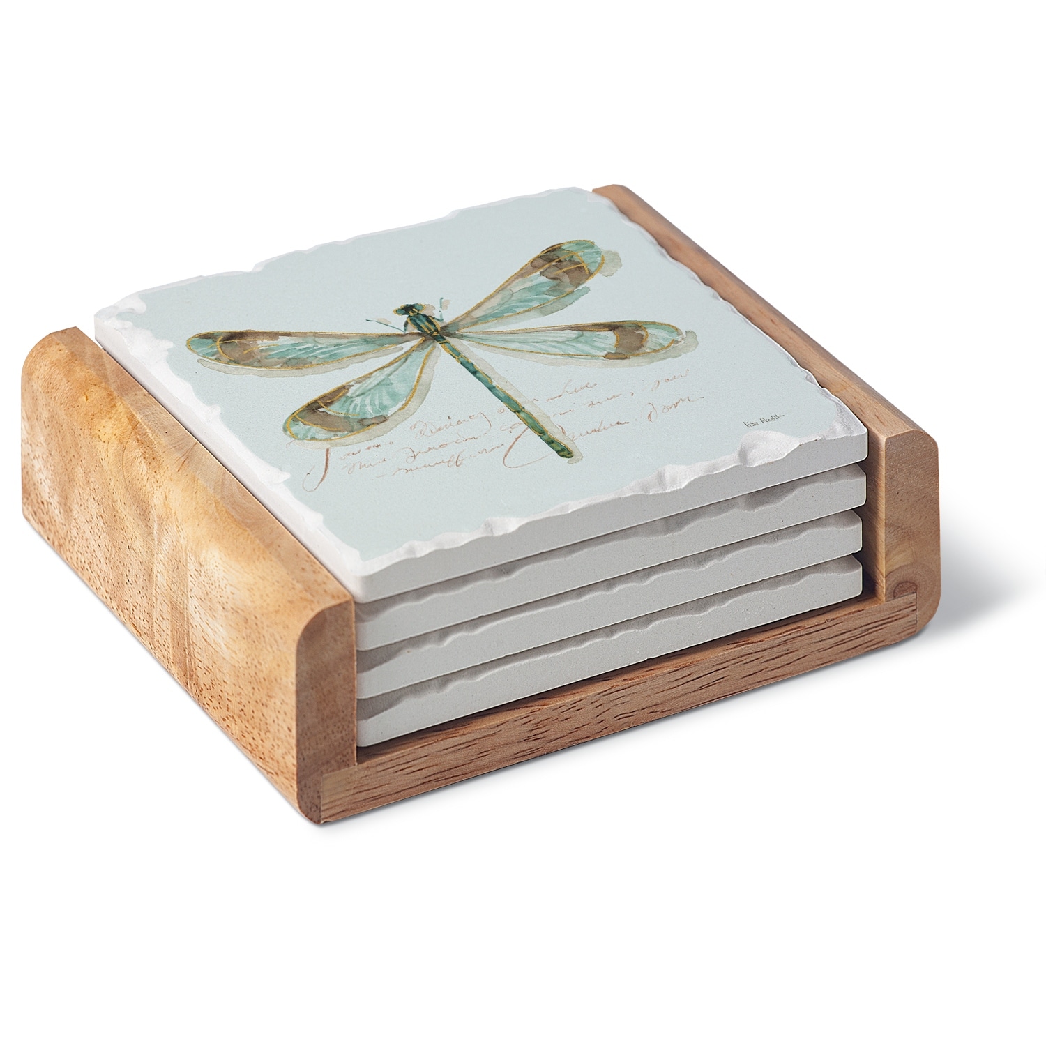 Nambe Sandstone Coasters, Set of 4 - 4.75" L x 4.75" W x 0.75" H