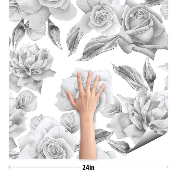 rose wallpaper grey