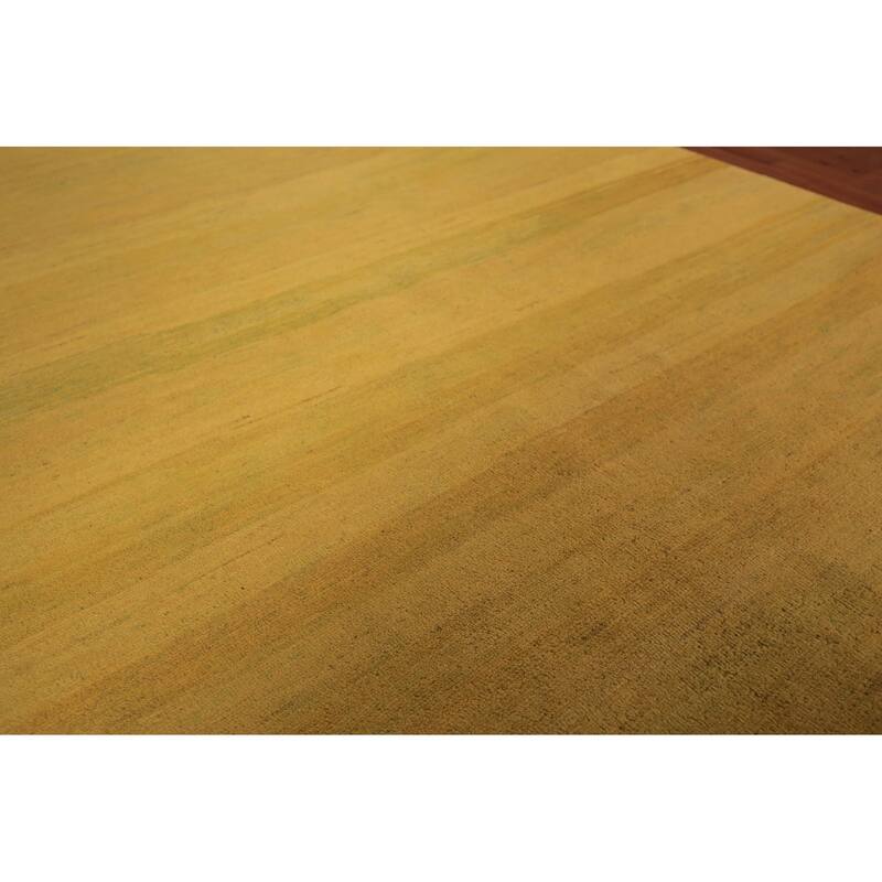 Yellow & Green Modern Gabbeh Oriental Area Rug Handmade Wool Carpet - 5'5" x 7'10"