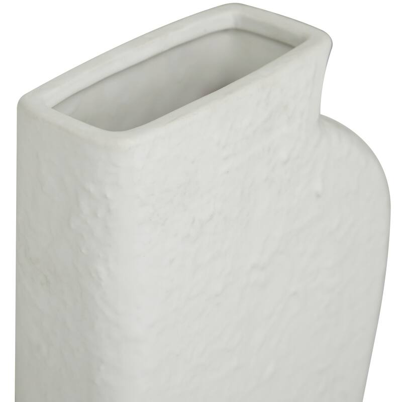CosmoLiving by Cosmopolitan White Ceramic Textured Decorative Vase (Set of 2) - 9"W, 14"H